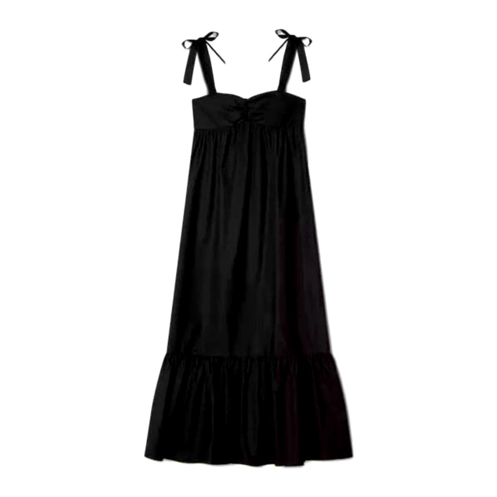 Compania Fantastica Black Poplin Maxi Dress with Adjustable Straps